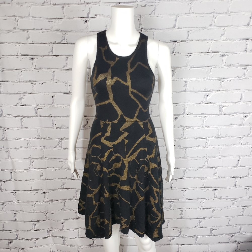 Ronny Kobo Brown and Black Fit and Flare Dress